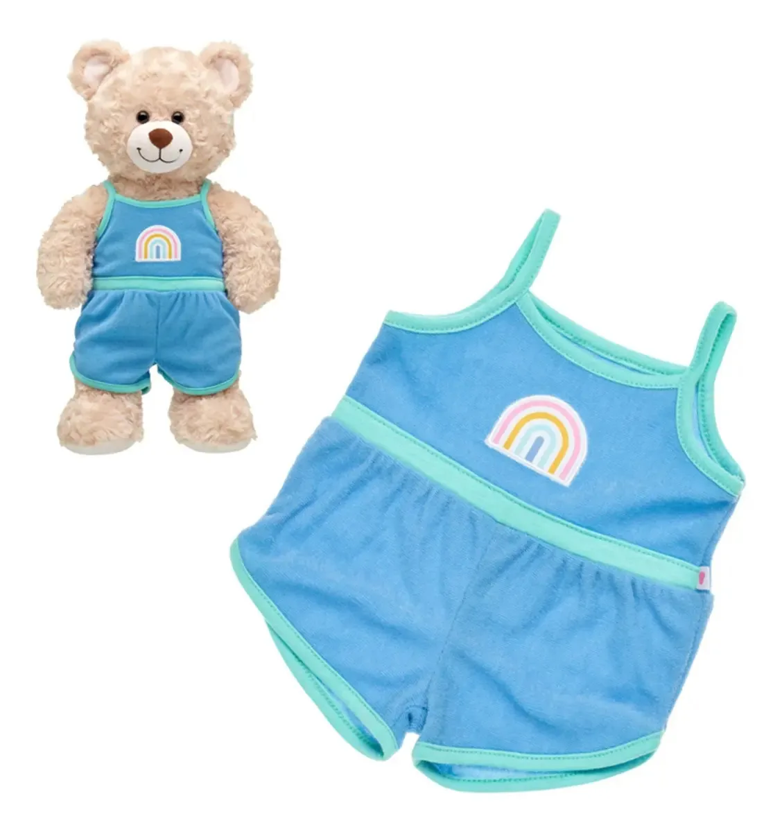 Macacão de toalha azul celeste Build-a-Bear