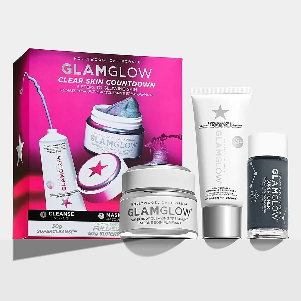 Glam Glow Contagem Regressiva para Pele Limpa - Kit de Cuidado da Pele