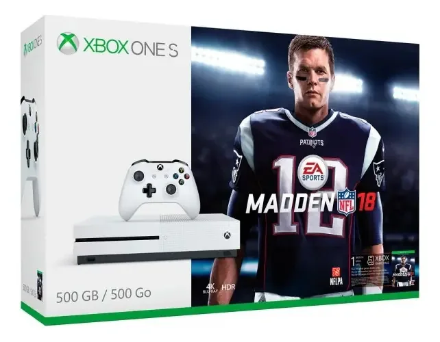 Console Xbox One S 500gb 4k Microsoft Bundle Madden Nfl 18