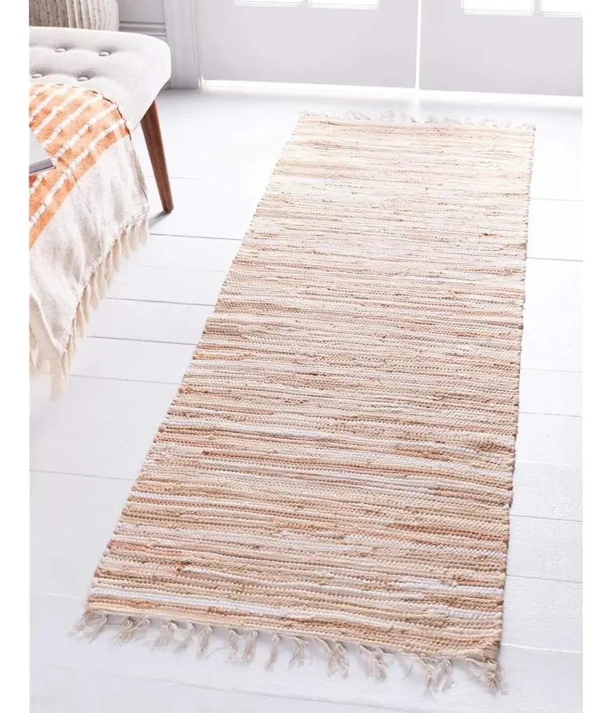 Coleção Unique Loom Chindi Cotton — Tapete de tecido macio
