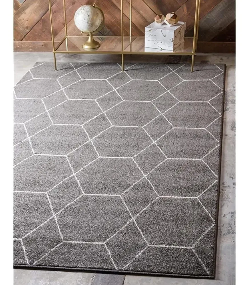 Cor do tapete Unique Loom 3146497 cinza escuro/marfim - 91,44 cm x 60,96 cm