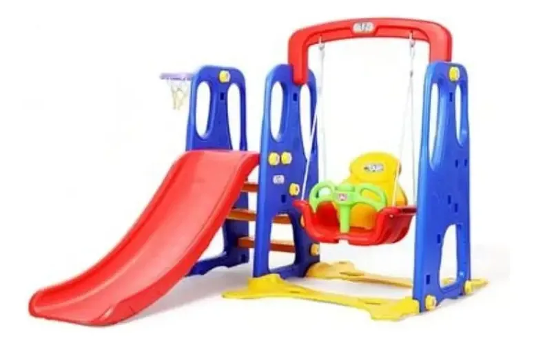Escorregador Para Bebês (Crianças) E Cesta De Basquete