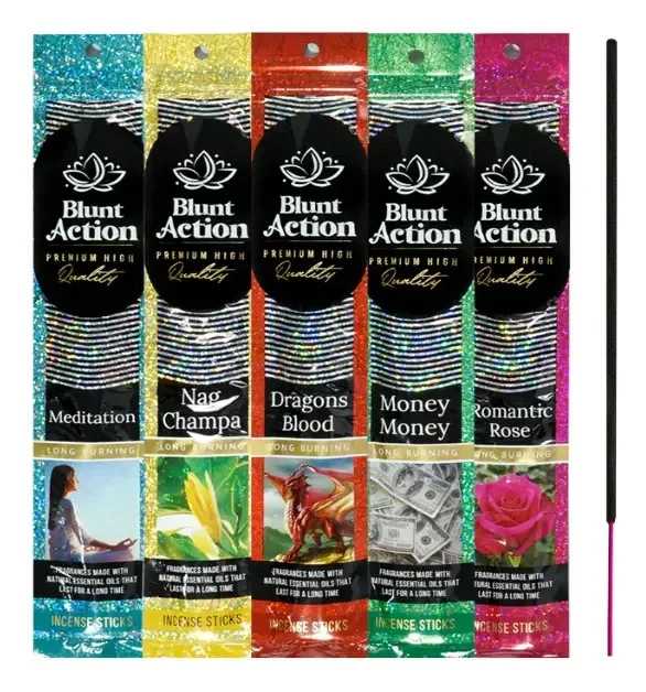Envelopes de fragrâncias Sahumerios Blunt Action Tulasi X10