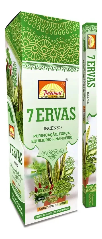 Incenso 7 Ervas Varetas Darshan Caixa 25 Embalagens Índia