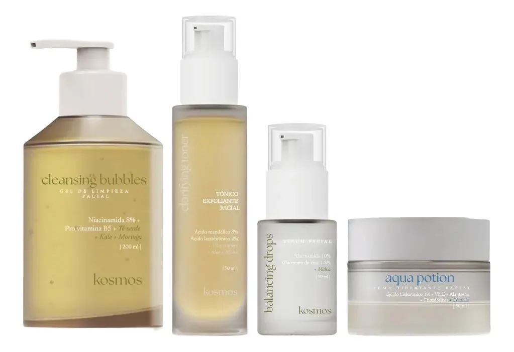 Rotina Completa de Cuidados com a Pele Kosmos Retinol e Vitamina C - 4 Passos