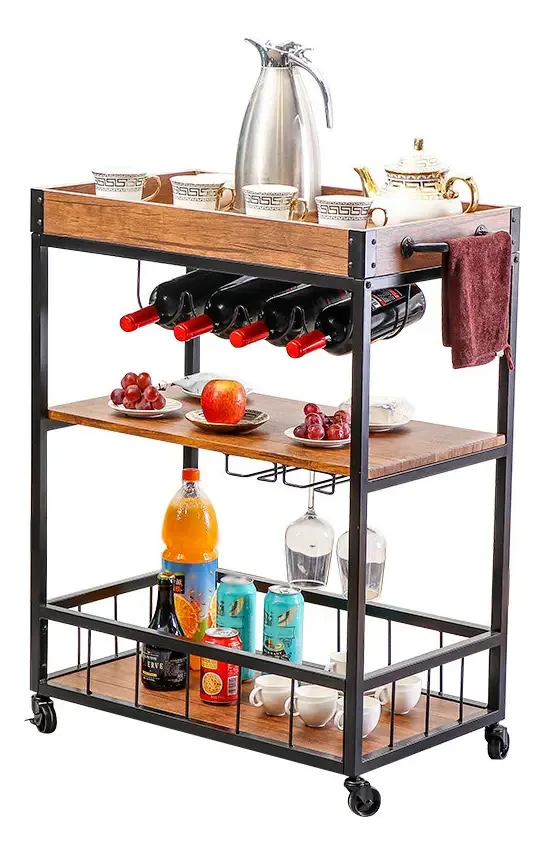 Carrinho de cozinha Heaimo Tiger em madeira com armazenamento