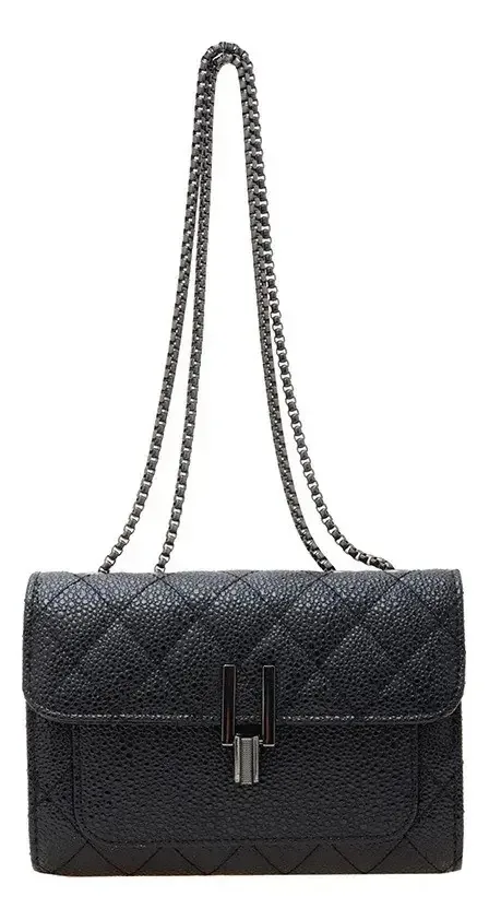 Bolsa de ombro feminina de um ombro com corrente de metal