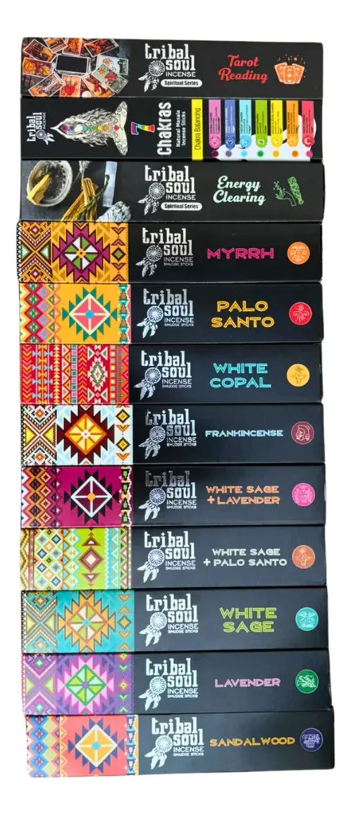 Conjunto de 12 incensos sortidos Tribal Soul Premium 180g