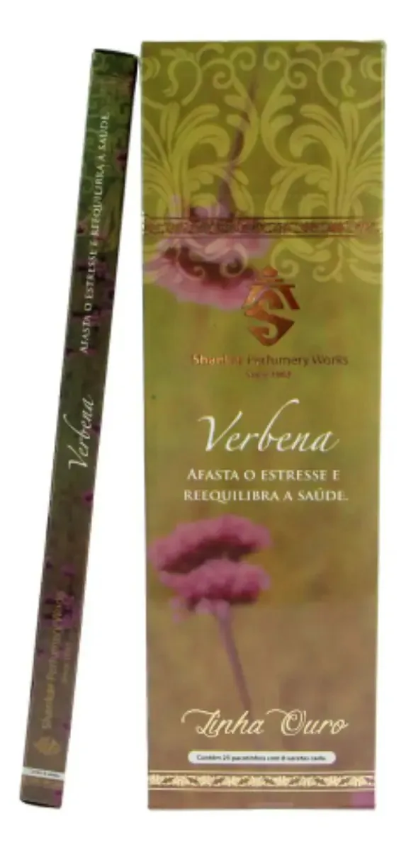 Incensos Indiano Shankar Linha Ouro Carvão Cx1 - Varetas 8 Fragrância Verbena