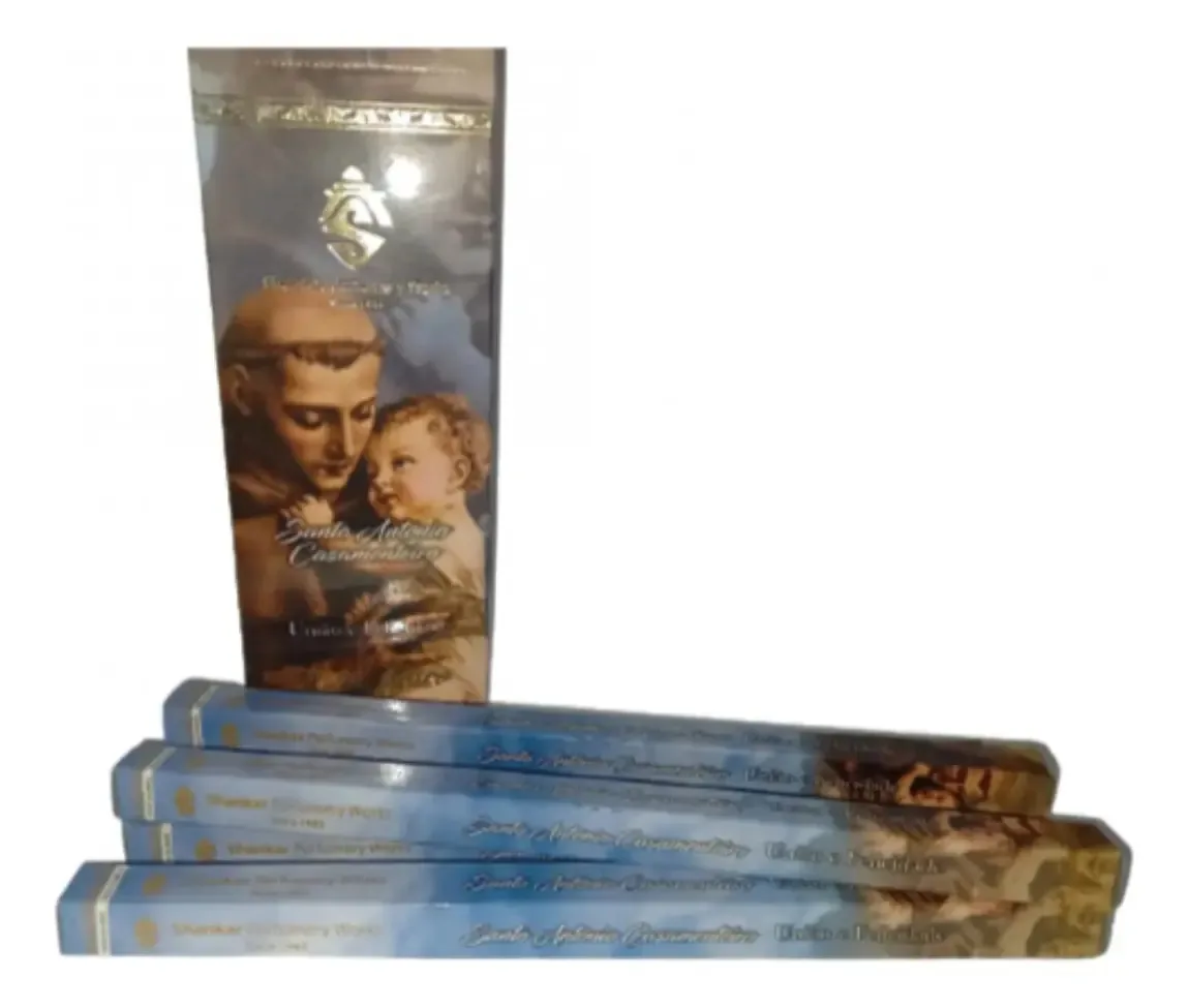 Incensos Indiano Shankar Linha Ouro Carvão Cx1 - Varetas 8 Fragrância Santo Antonio Casamenteiro