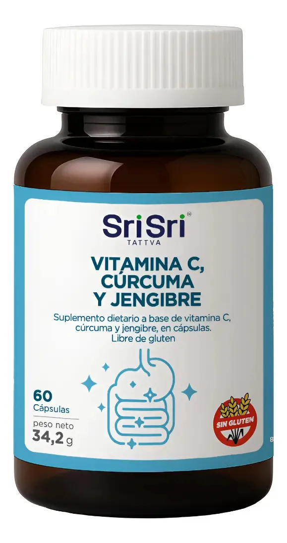 Suplemento para o cuidado do fígado - Vit C, açafrão sem sabor Srisri Tattva