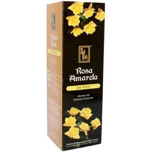 Caixa Incensos Indianos Zed Black Fragâncias Com 25un Fragrância Rosa Amarela