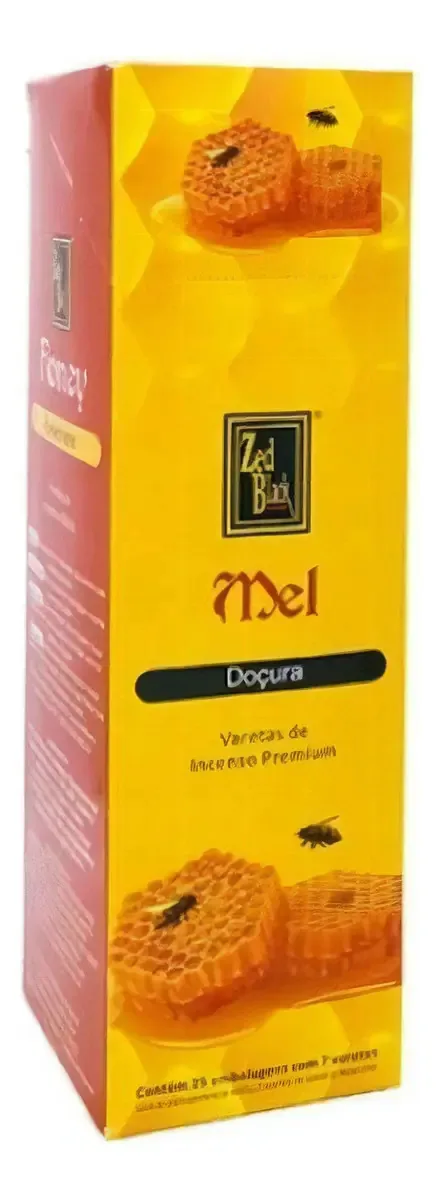 Caixa Incensos Indianos Zed Black Fragâncias Com 25un Fragrância Mel