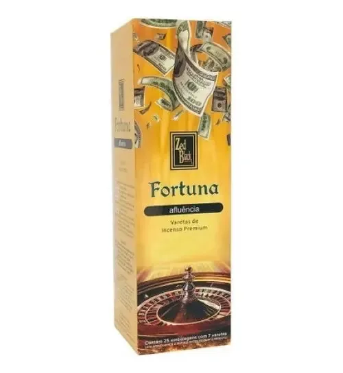 Caixa Incensos Indianos Zed Black Fragâncias Com 25un Fragrância Fortuna