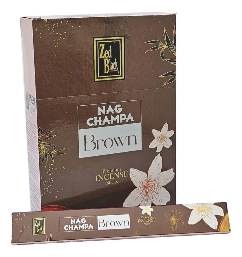 Incensos Indianos De Massala Zed Black Cx 25 Uni Div Aromas Fragrância Nag Champa Brown