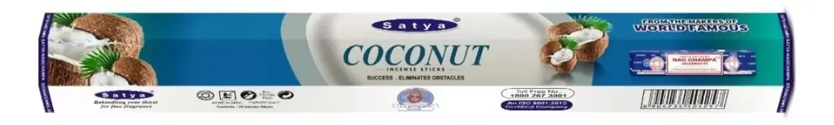 Incensos Carvão Satya Hexagonal 20 Varetas - O Aroma Fragrância Coco