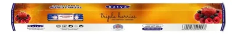 Incensos Carvão Satya Hexagonal Com 20 Varetas Fragrância Triple Berries