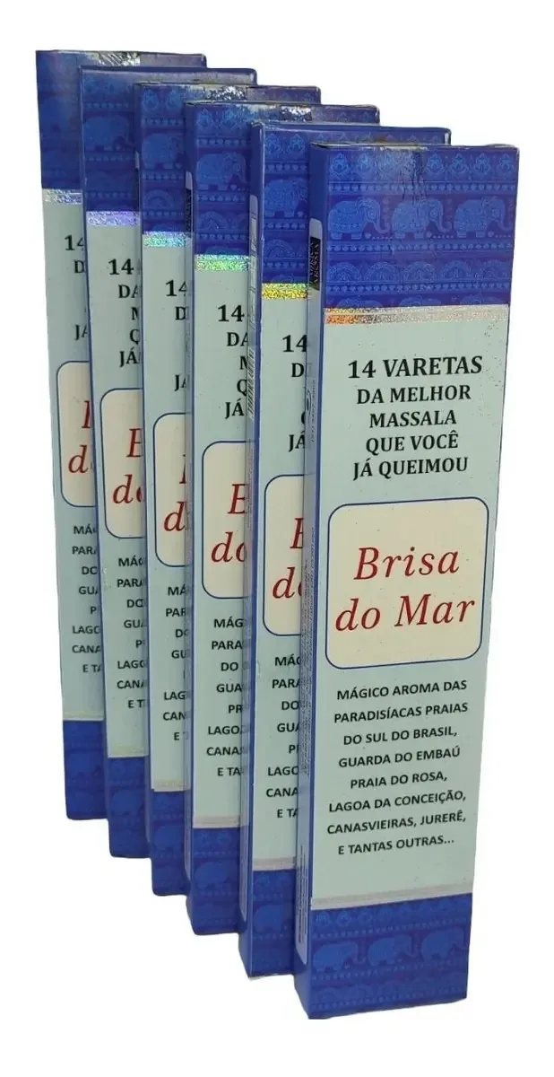 Kit Incenso de Vareta Shakunthala Brisa do Mar 6 Caixas (84 Varetas)