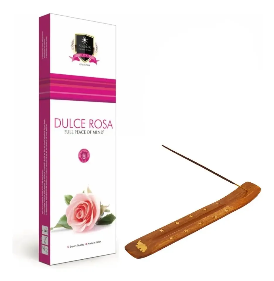 Alaukik Premium 90g Aromas, incenso e porta-incenso, fragrância de rosa doce