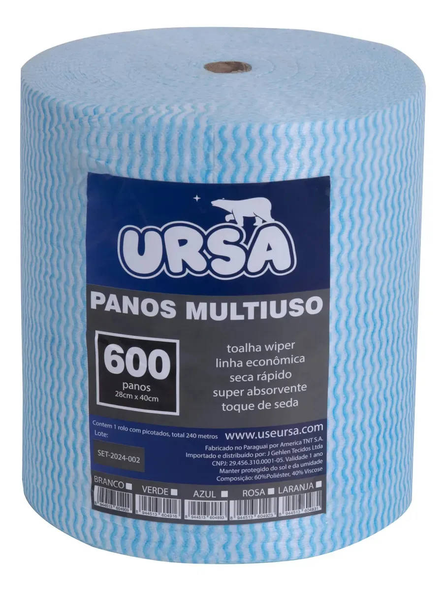 600 Panos Multiuso Branco 240m Perfex Reutilizável Limpeza