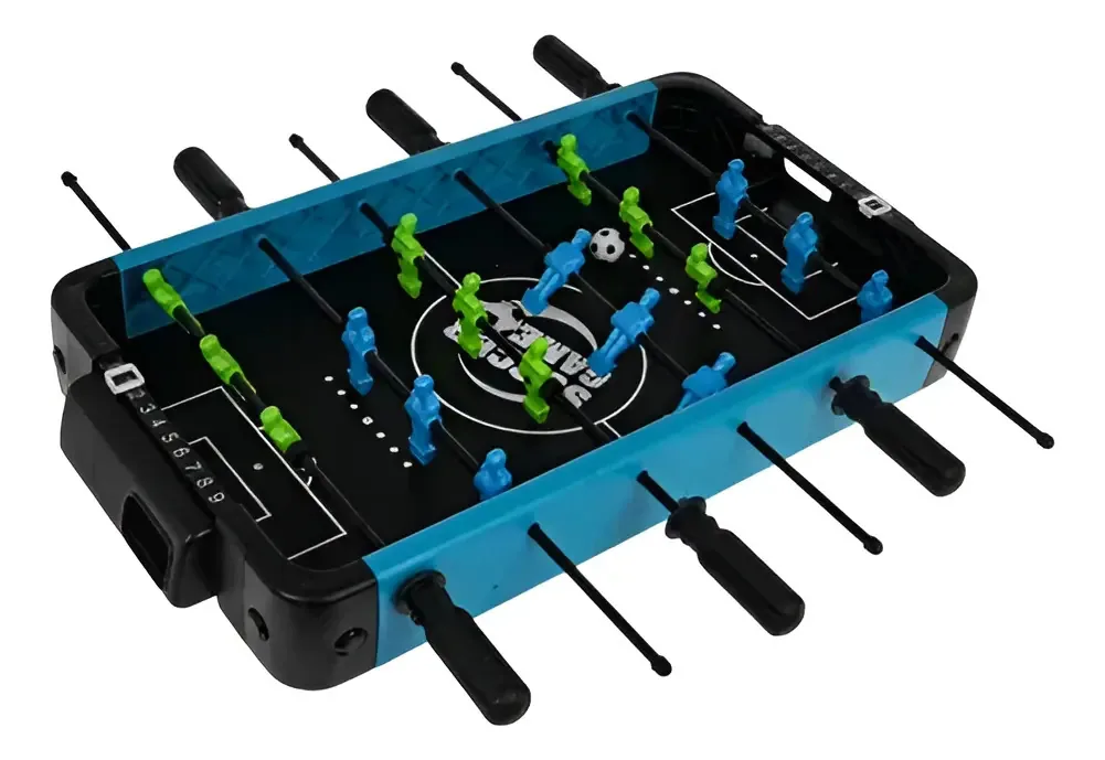 Jogo de tabuleiro portátil médio Metegol para crianças Football Blue