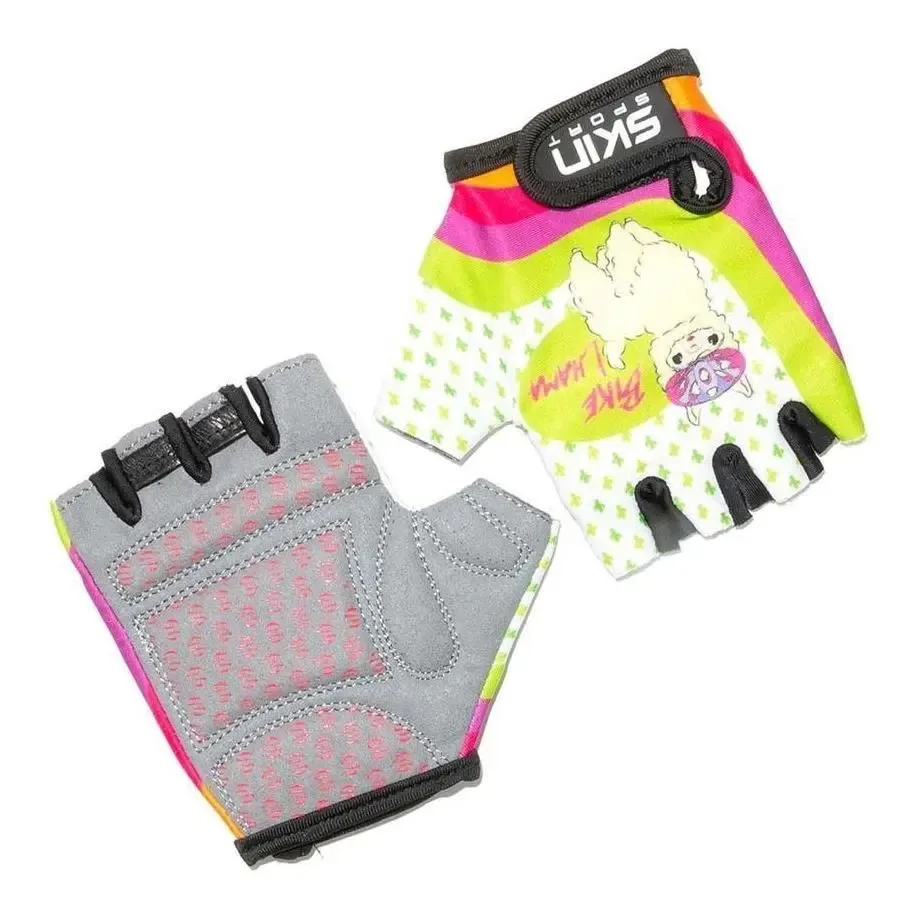 Luva Ciclismo Infantil Skin Lhama Cor Branco Tamanho Un