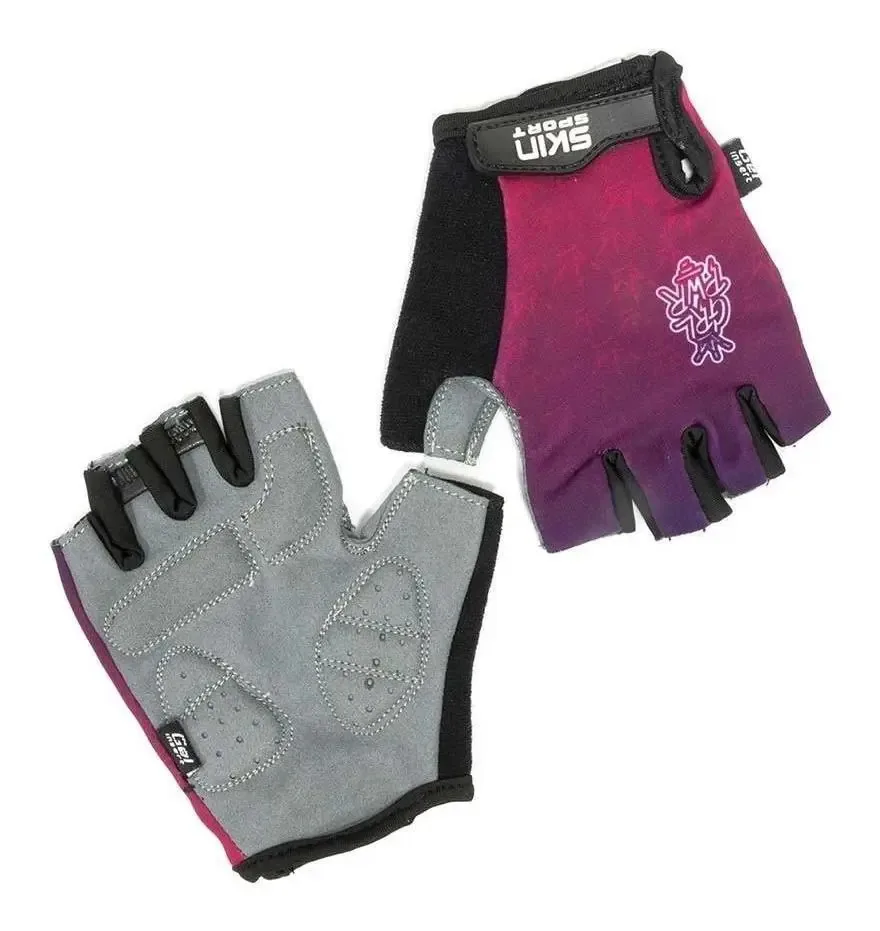 Luva Ciclismo Feminina Skin Vênus Roxo Tamanho P