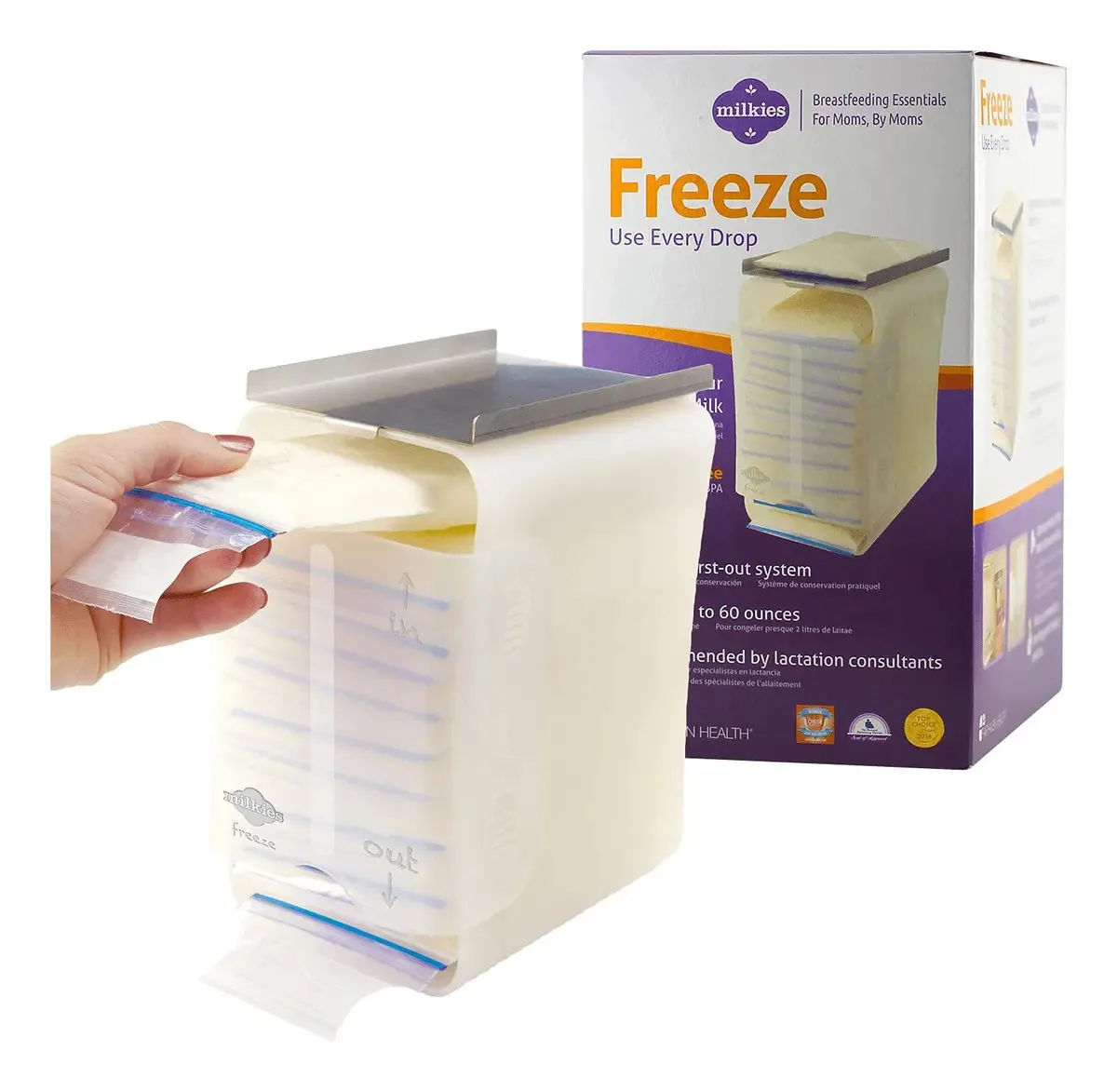 Organizador de bolsas de leite materno, Milkies