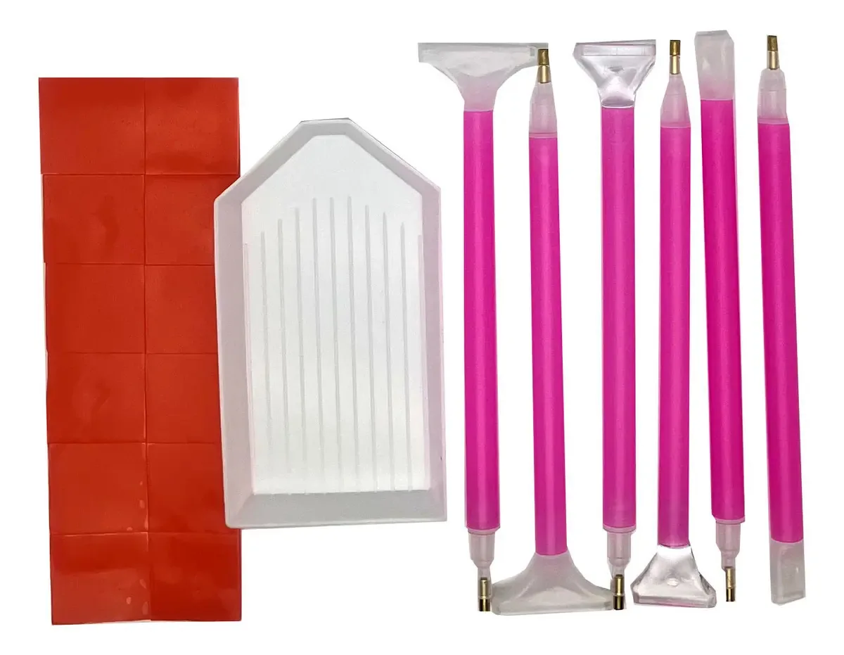 Conjunto de Ferramentas Para Pintura Diamante Cor Branco
