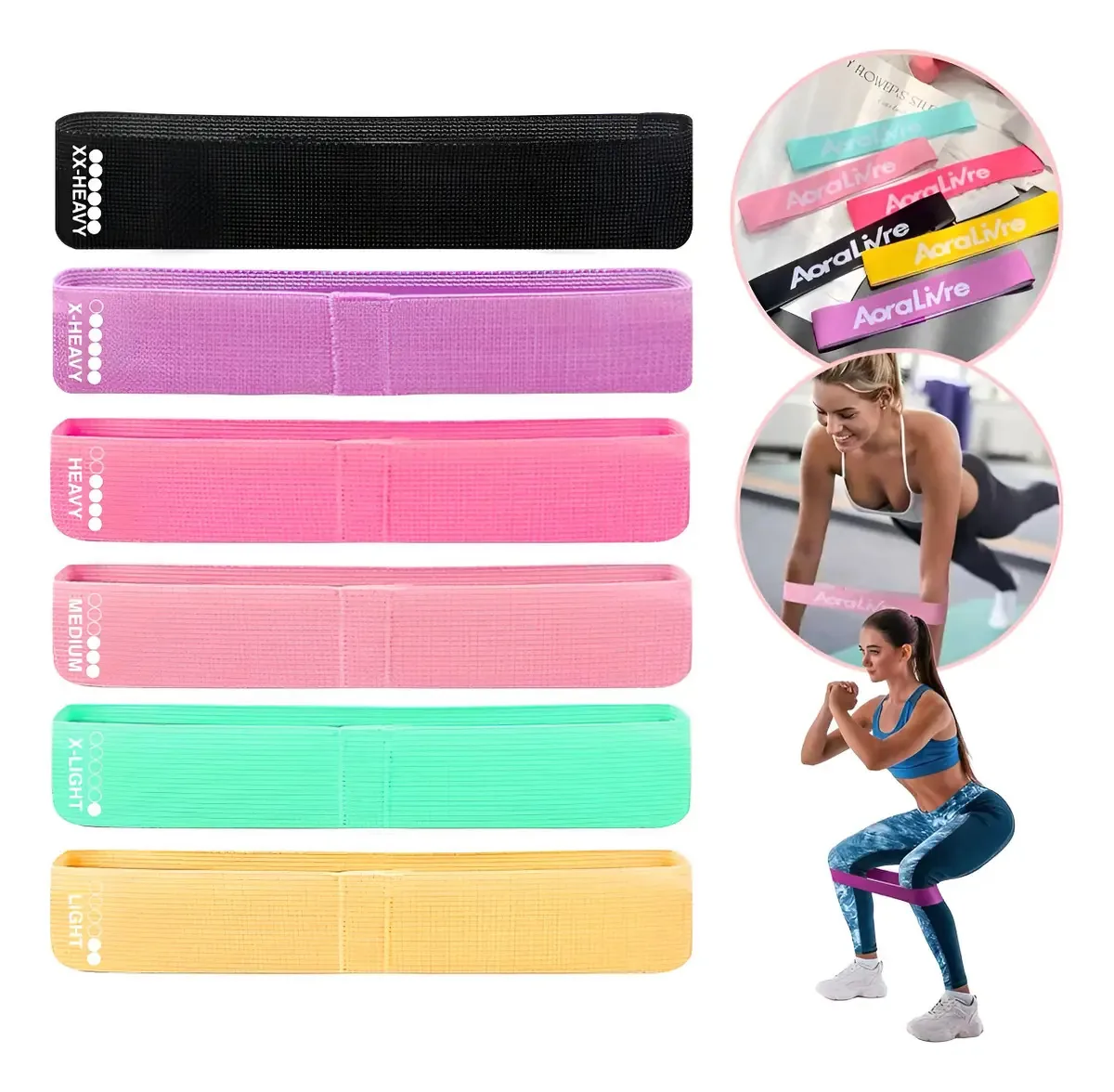 Bandas elásticas X6 Gym Elastic Fitness Training Color