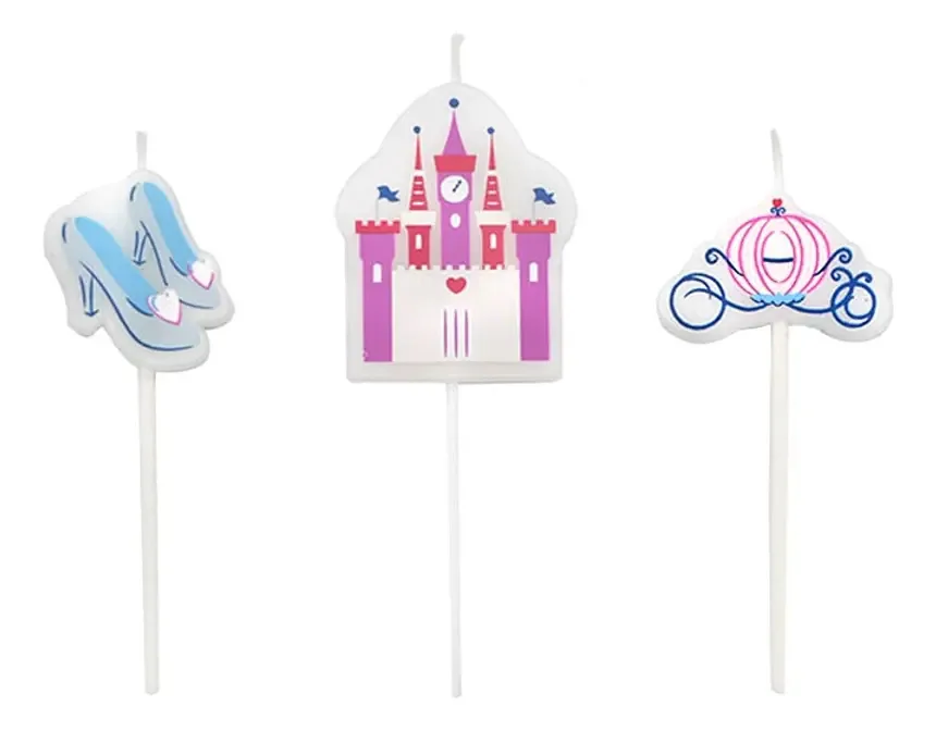 Velas de aniversário Cinderella Castle Princess Design