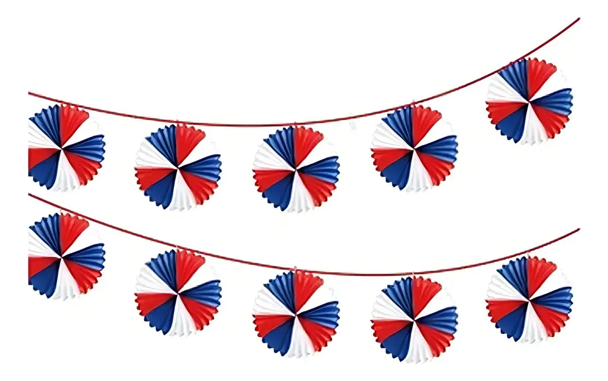 Guirlandas decorando férias na pátria, decorando o Chile, ventilador médio