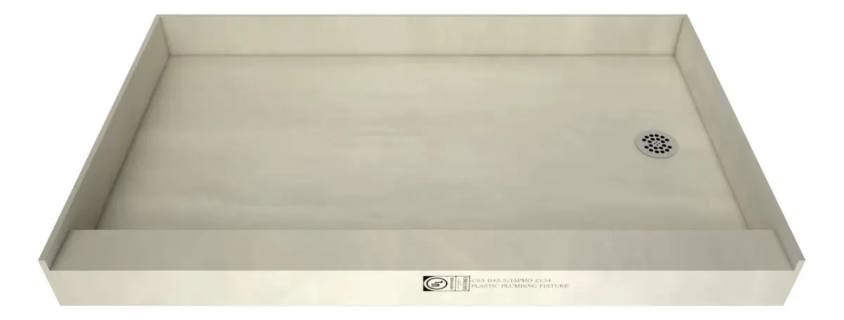 Tile Redi 3460r-- Panela de chuveiro de PVC com dreno direito bege