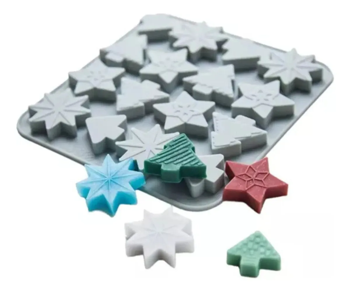 Molde de silicone de Natal com 16 mini cavidades e doces de confeitaria - Surprise