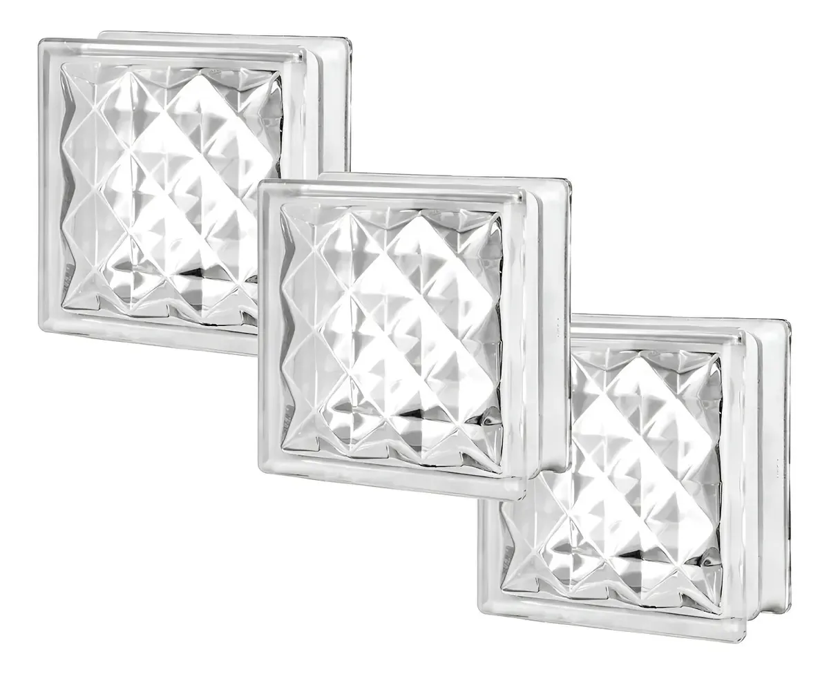 Joia de diamante Vitroblock modelo 19x19 cm, 3 peças brancas