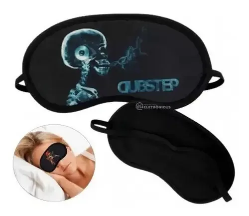 Máscara Blackout De Dormir Tapa Olhos Descanso Caveira Cor Preto