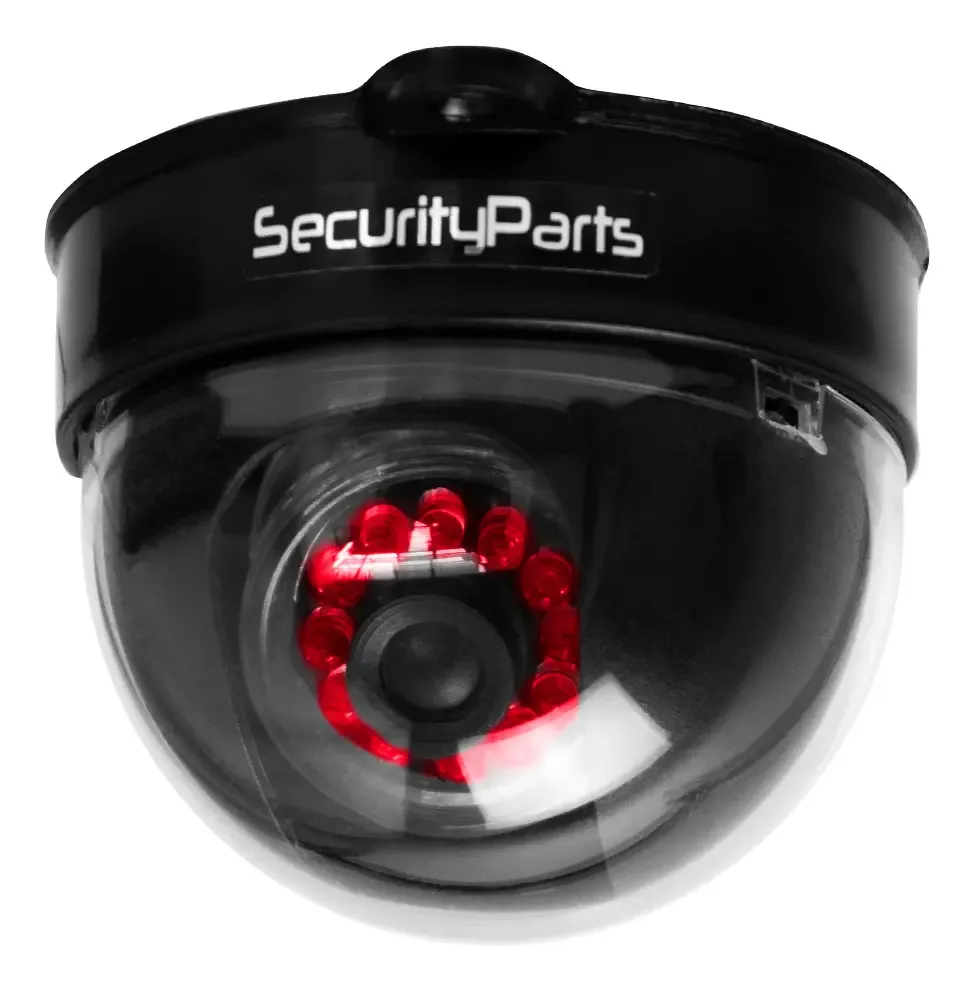 Câmera Segurança Dome Falsa Infra Com Led Security Parts Cor Preto