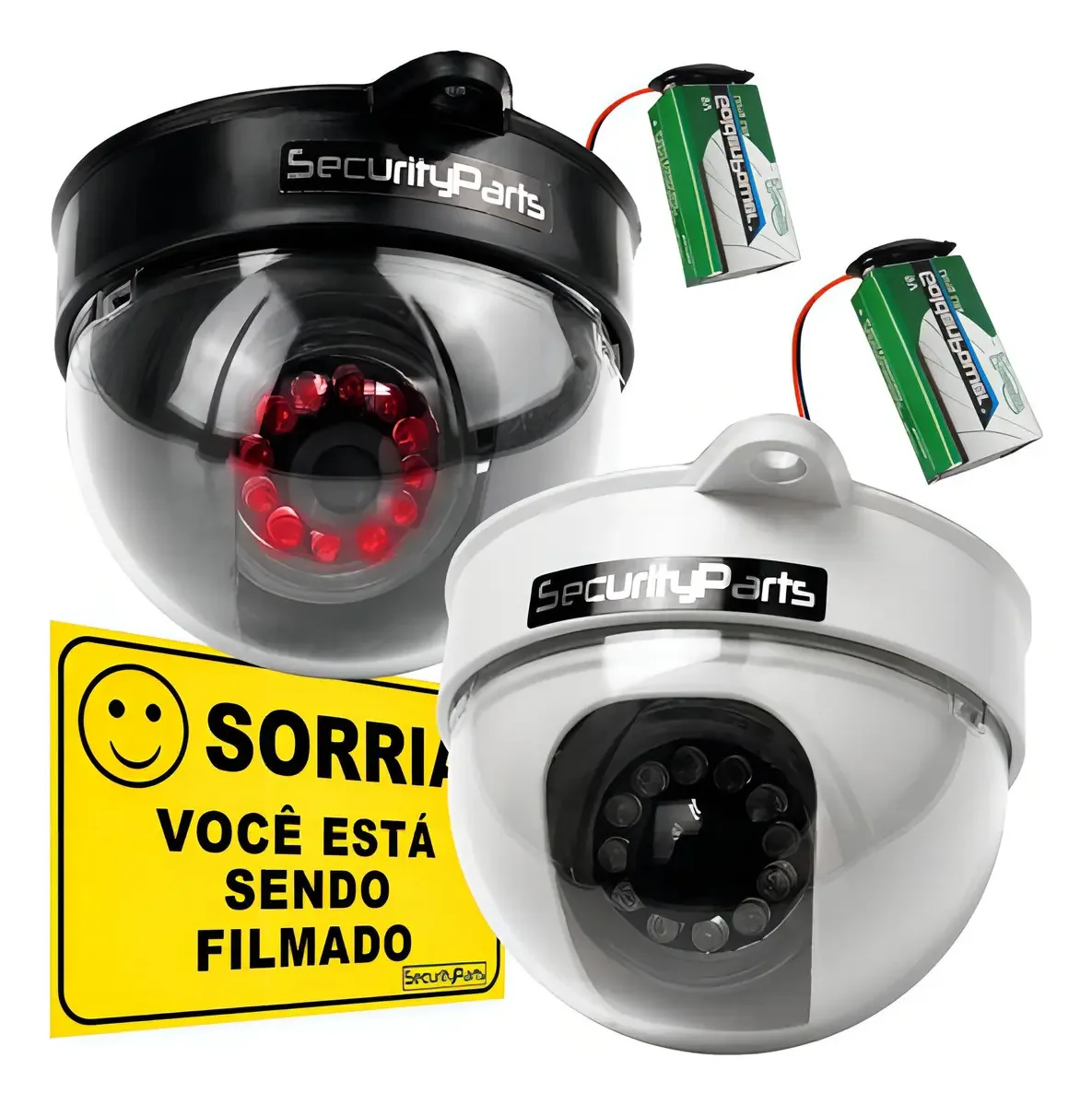 Câmera Segurança Dome Falsa C/ Led A Pilha Sem Fio Security