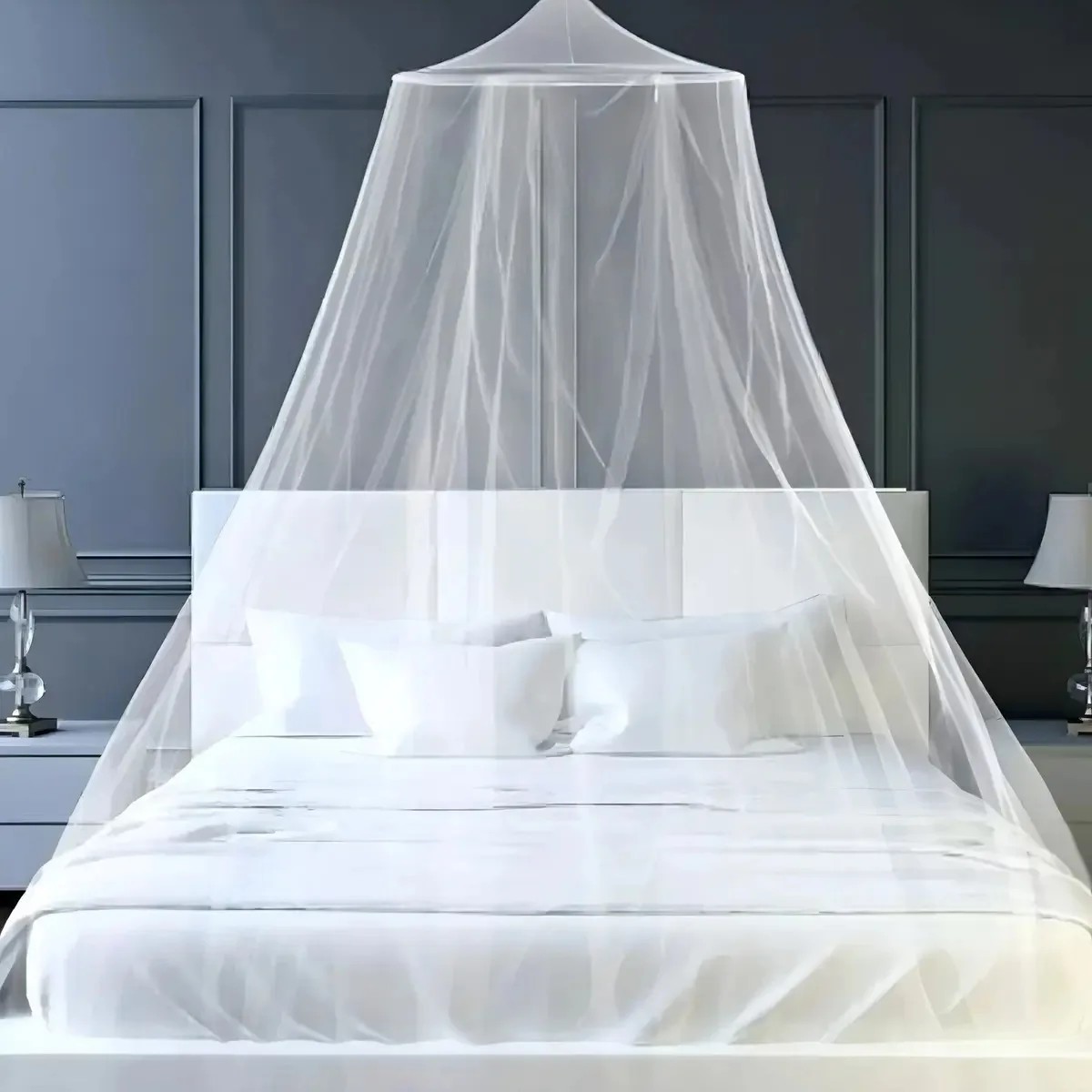Mosquiteiro Para Cama De Casal King 11,5x2,90mtrs Durma Bem Cor Azul