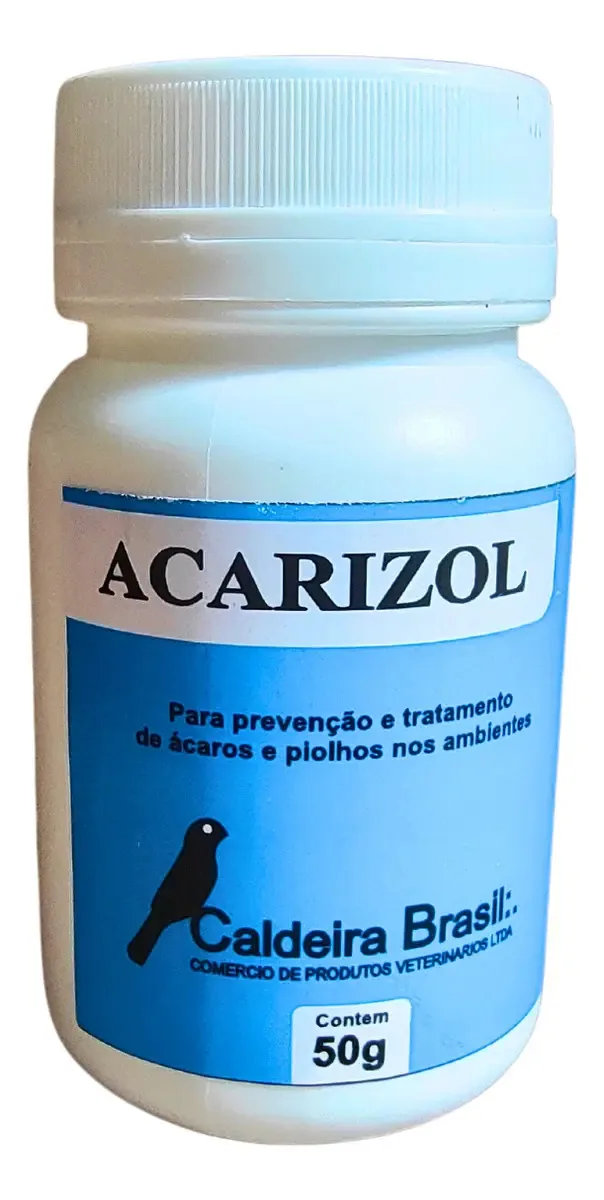 Acarizol Caldeira Brasil 50g Tratamento Piolhos e Ácaros para Aves