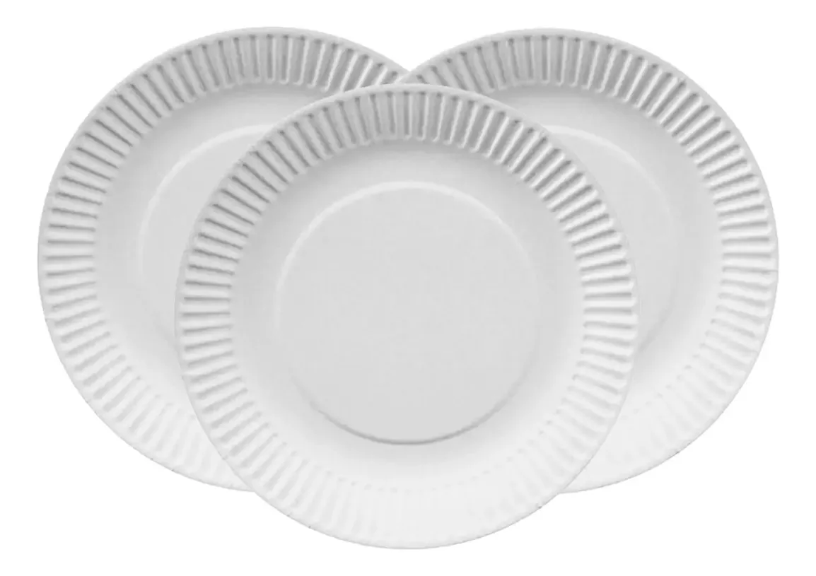 Pratos descartáveis Glam 1006229-2, cor branca, 10 pacotes