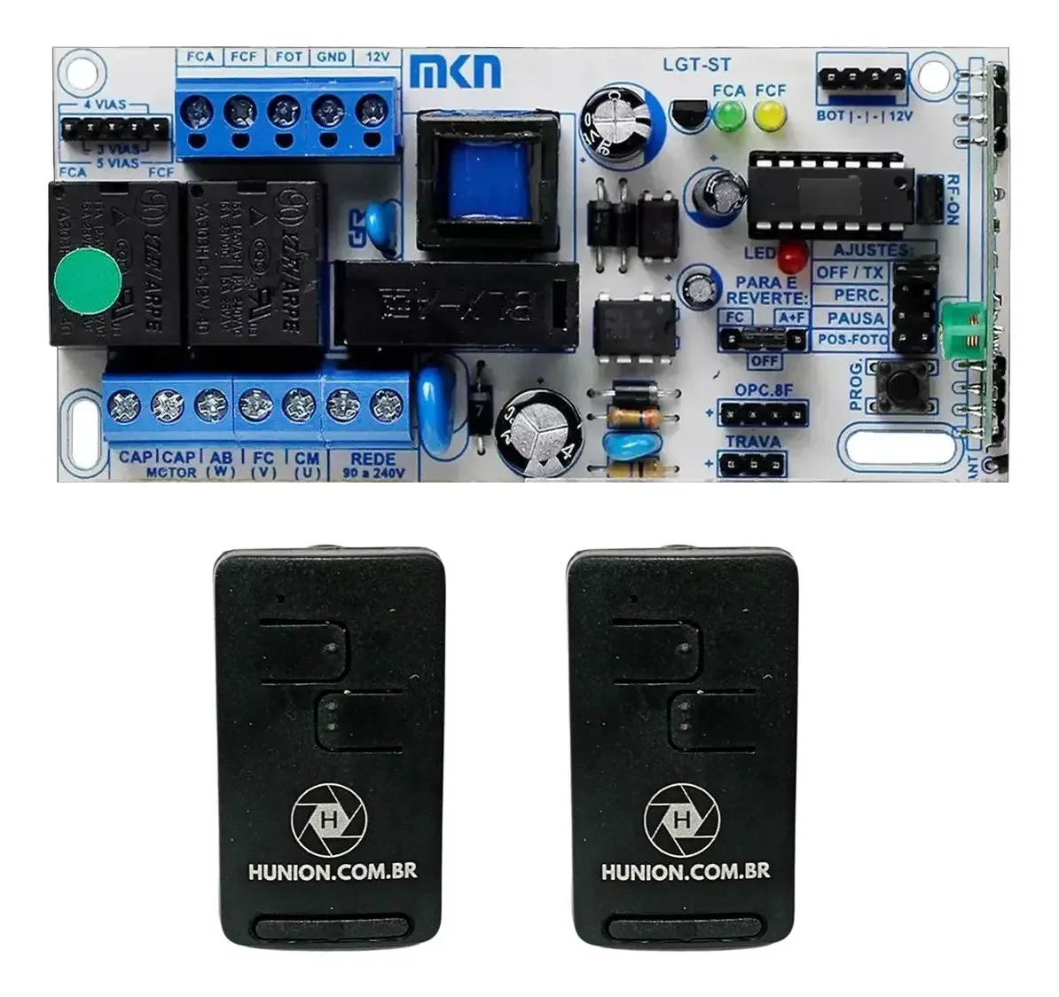 Kit Central Comando para Portão Automático com 2 Controles Cinza