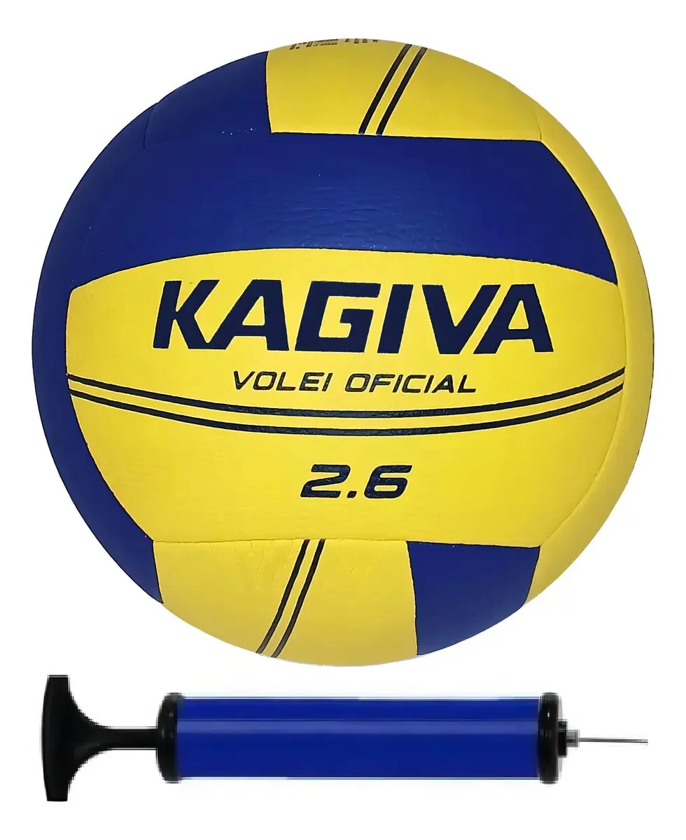 Bola de Vôlei Kagiva 2.6 Amarela Para Quadras PVC