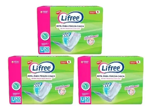 Fraldas para adultos descartáveis Lifree Adulto Grande