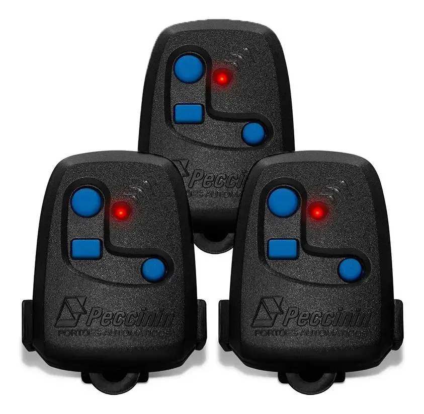 Kit 3 Controles Remotos Peccinin 3C 433MHz Portão Eletrônico