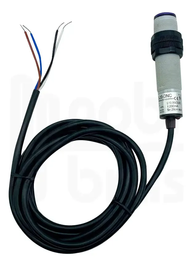 Sensor Fotoeletrico P18ad-20-dnc Detecta Até 20cm 12/24vcc