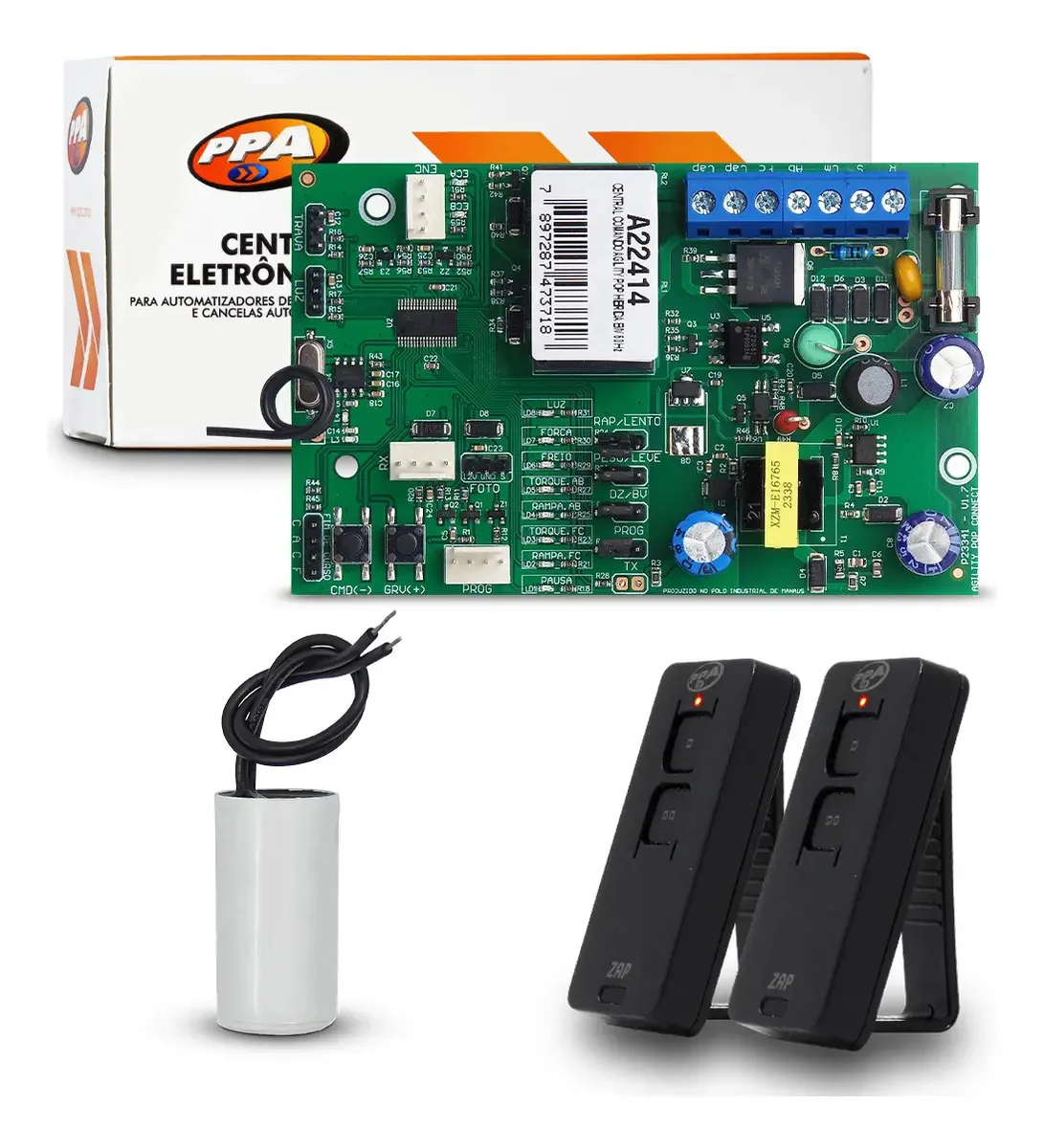 Central PPA Agility Híbrida para Portão com 2 Controles e Capacitor 12uF
