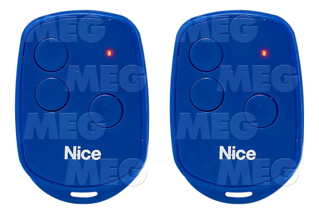 Kit 2 Controles Remotos Linear 3 Botões Azul Código Rolling 433MHz