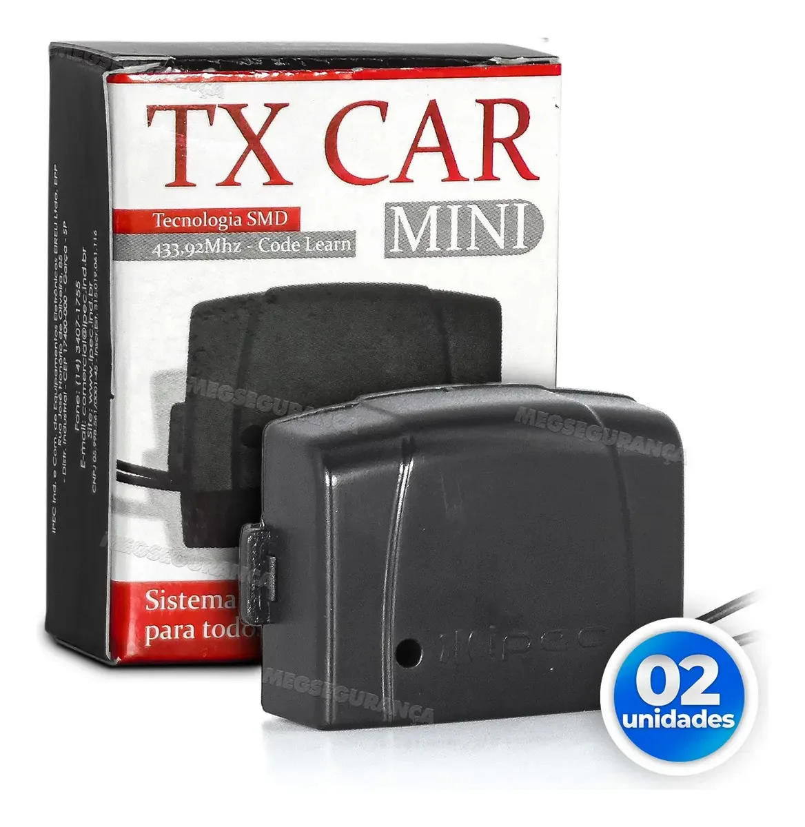 Kit 2 Controles Automotivos Portão 433MHz Acton Flash Car Luz Alta