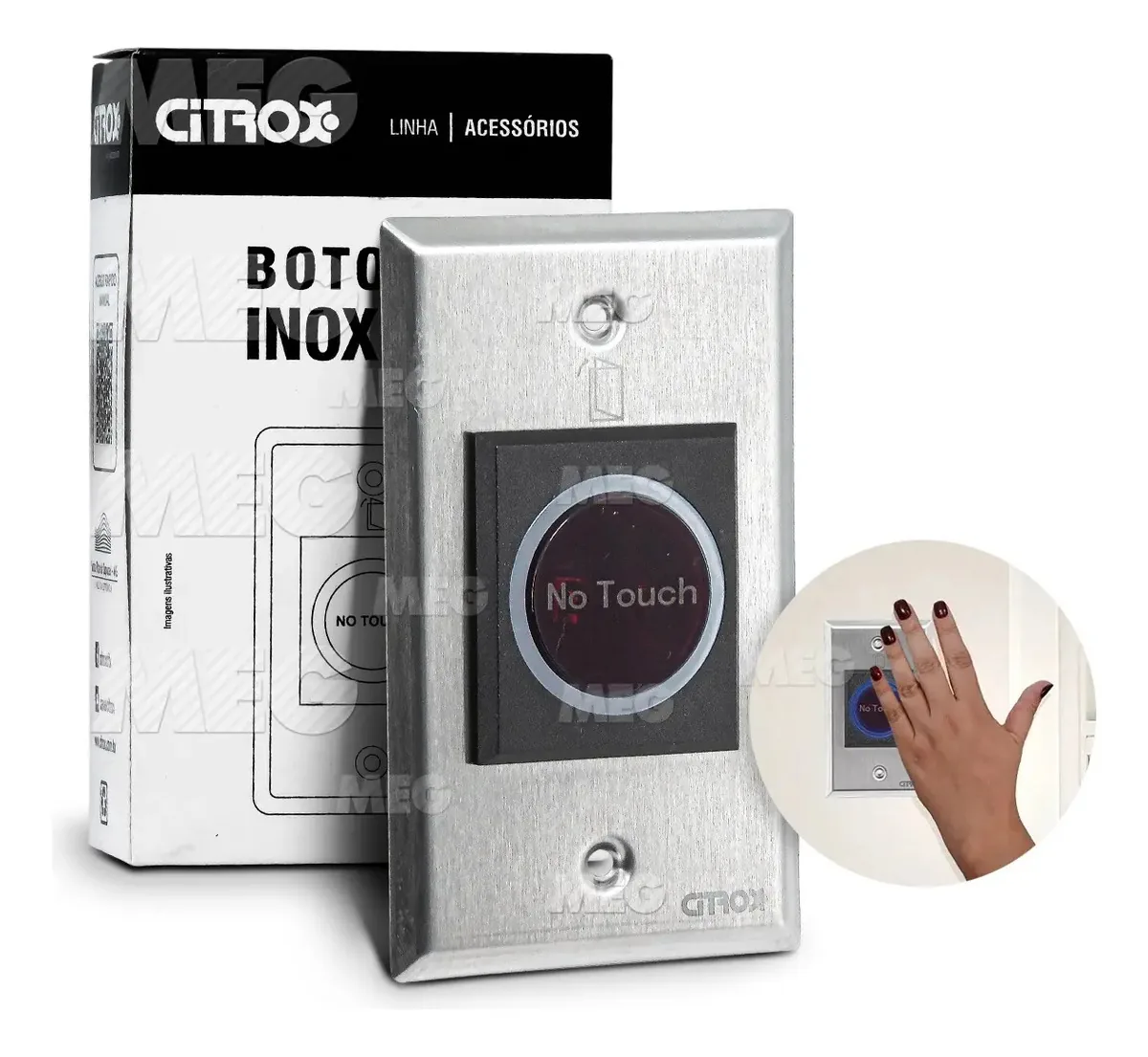 2 Botoeiras Inox Aproximação Citrox Ppa Cx-4512 Porta Portão